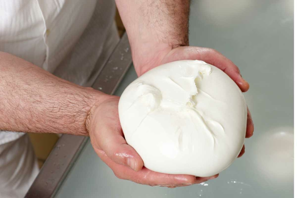 Mozzarella di bufala mozzata a mano